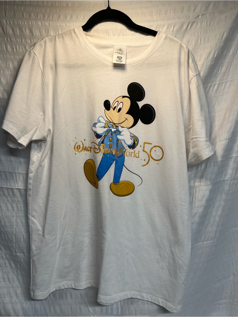 Disney White Walt Disney World 50th Anniversary Mickey T-Shirt